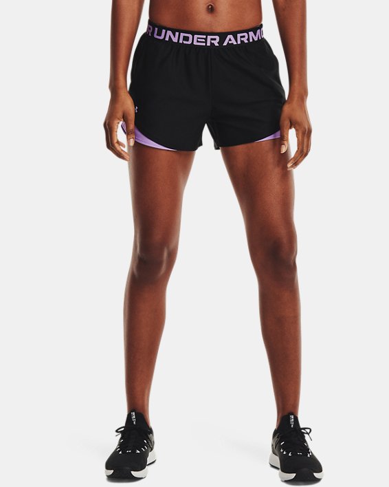 Women's UA Play Up 3.0 Geo Shorts, Black, pdpMainDesktop image number 1
